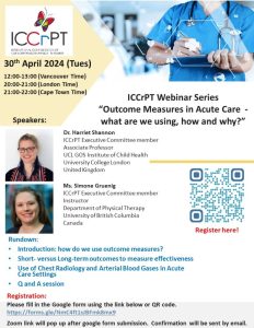 ICCrPT Webinar Series – “Outcome Measures in Acute Care –
what are we using, how and&nbsp;why?”