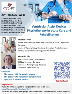ICCrPT Webinar Series – “Ventricular Assist Devices: Physiotherapy in acute Care and&nbsp;Rehabilitation”