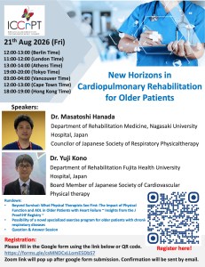 ICCrPT Webinar Series – “New Horizons in Cardiopulmonary Rehabilitation for Older&nbsp;Patients”